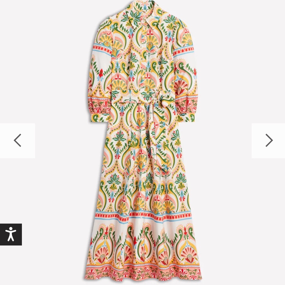 Boden Clara Cotton Shirt Dress Belted Size 0P NWOT